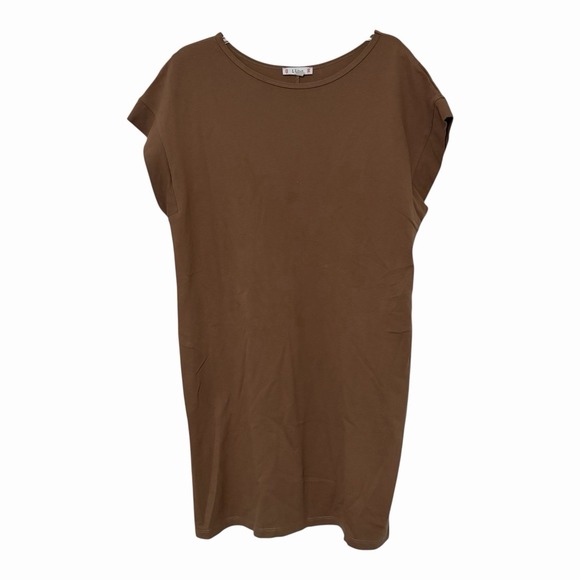 L Love Dresses & Skirts - L Love Brown Dress Midi Size Medium Knee Length Cotton Basic Classic Shirt Dress